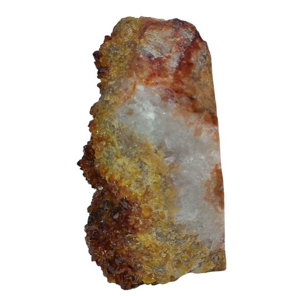 Raw Brazilian Druzy Citrine Crystal Specimen In Matrix - Picture 4 of 5